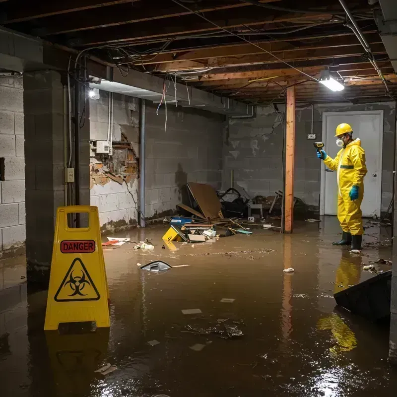 Flooded Basement Electrical Hazard in Winnebago, IL Property